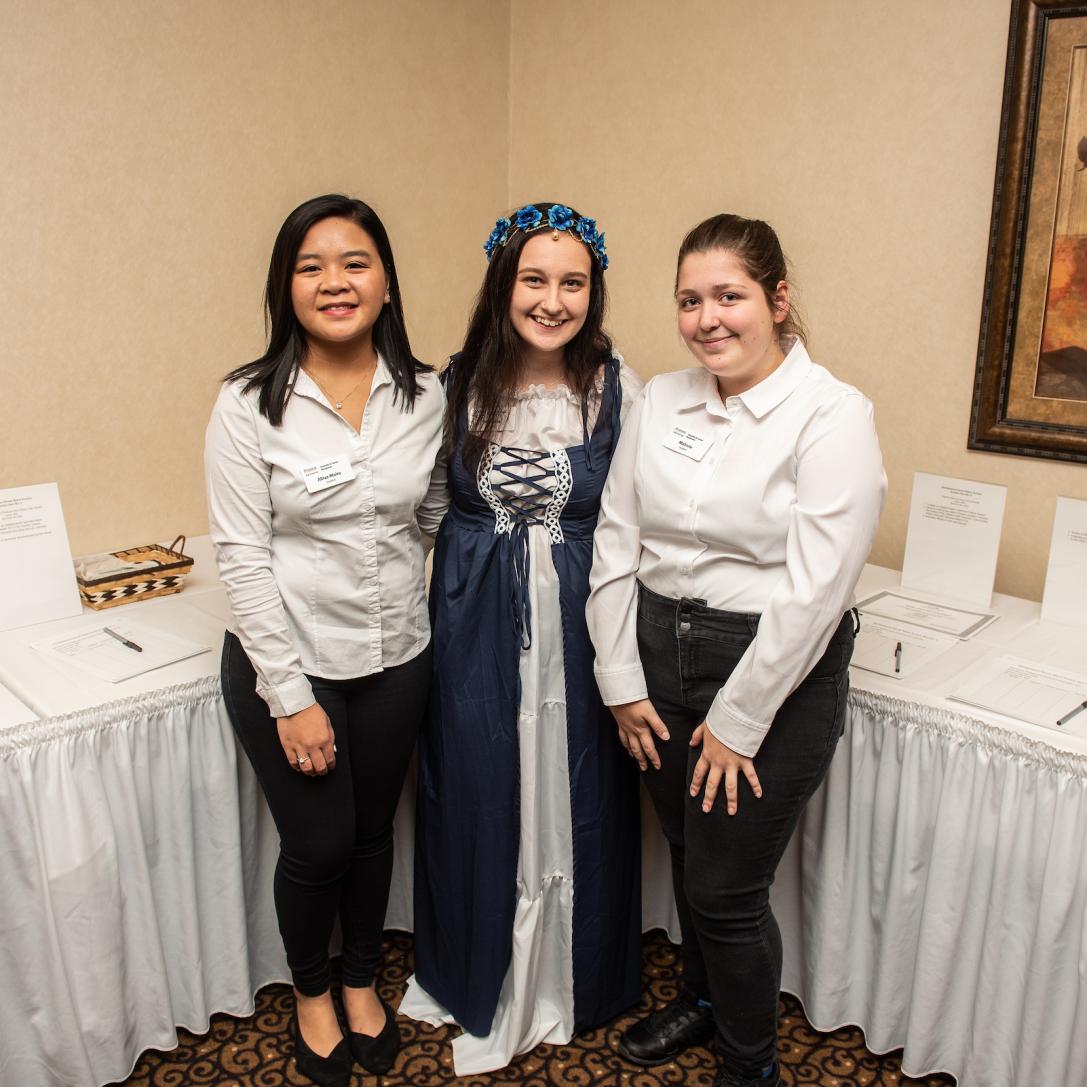 Student workers at event
