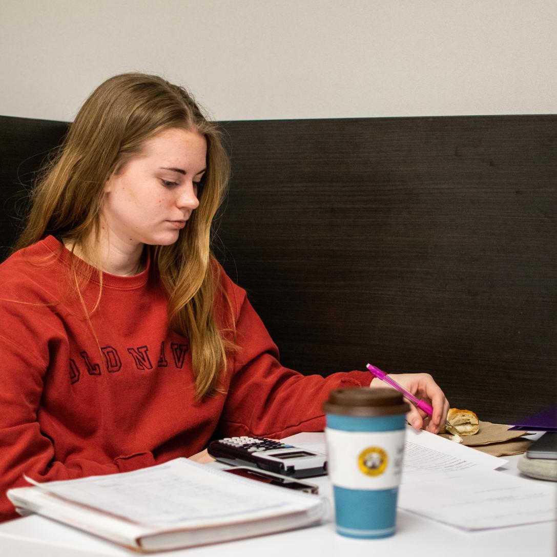 Student studying