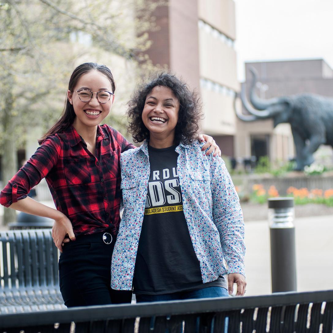 International students pose together.