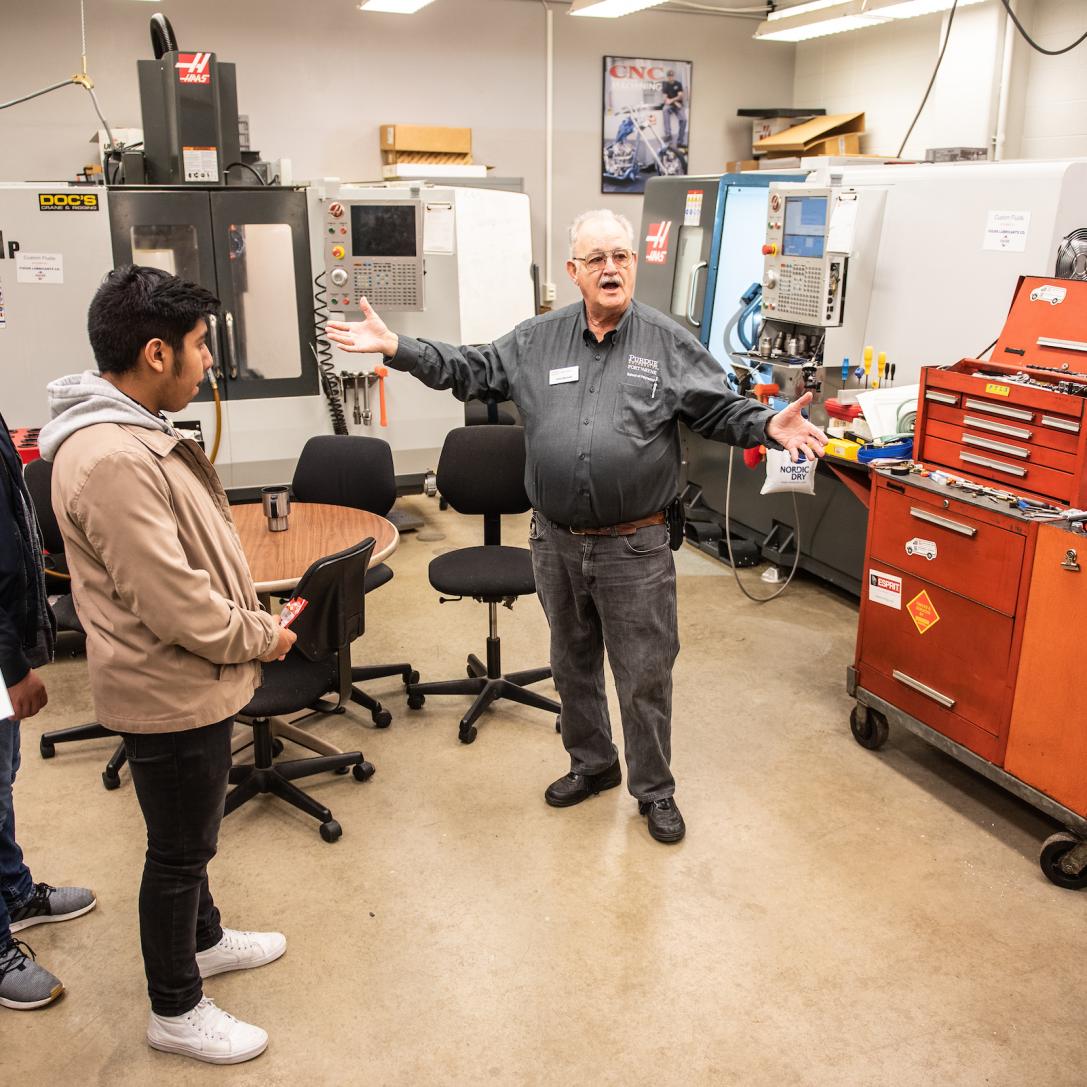 Students visiting campus