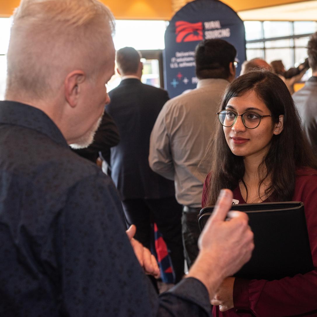 Student at career fair