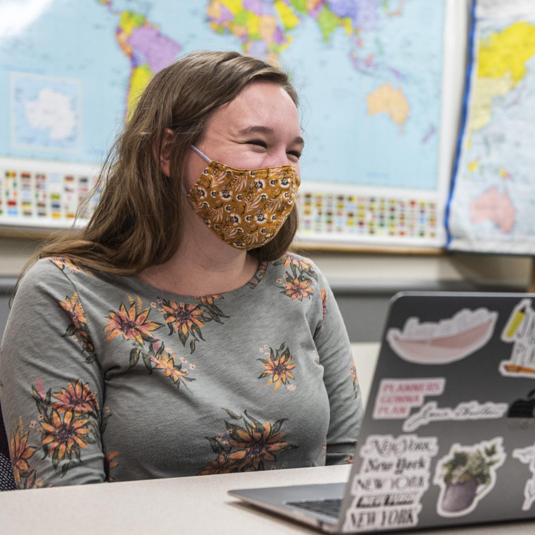 A student in a COLA History class