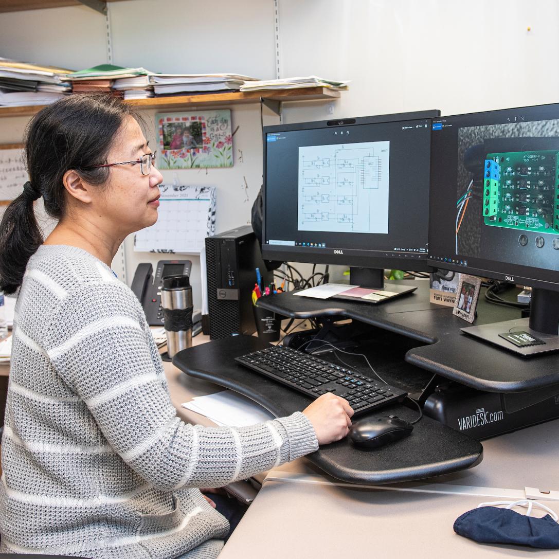 Professor in her office