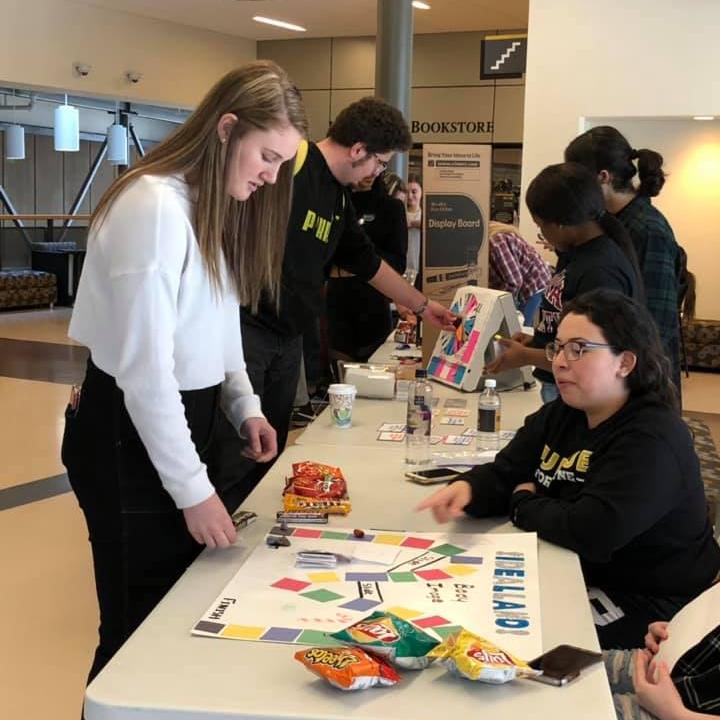 Students playing game