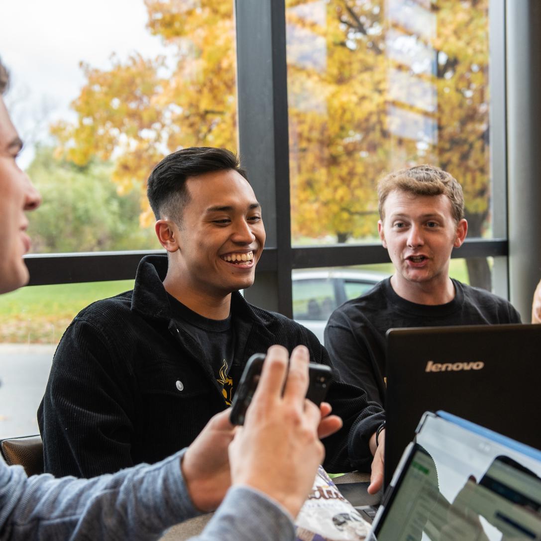 Students studying together