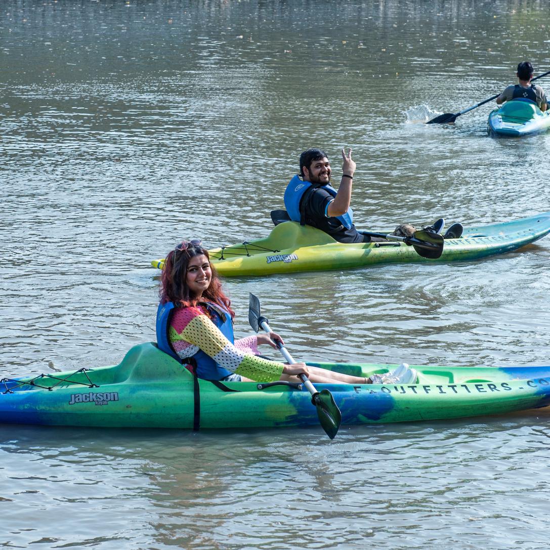 Students kayaking