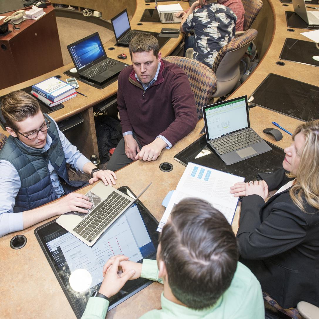 Business students in an MBA class