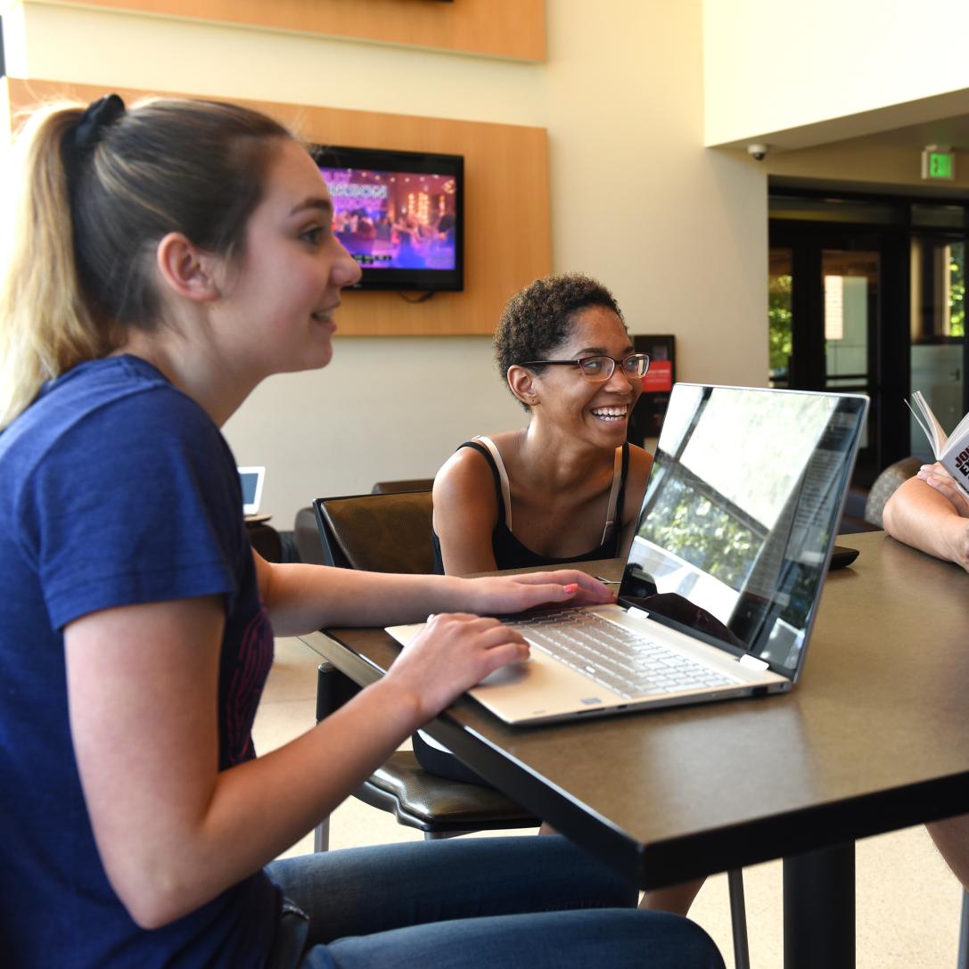 Students studying together.