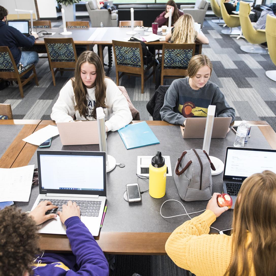 Students studying together.