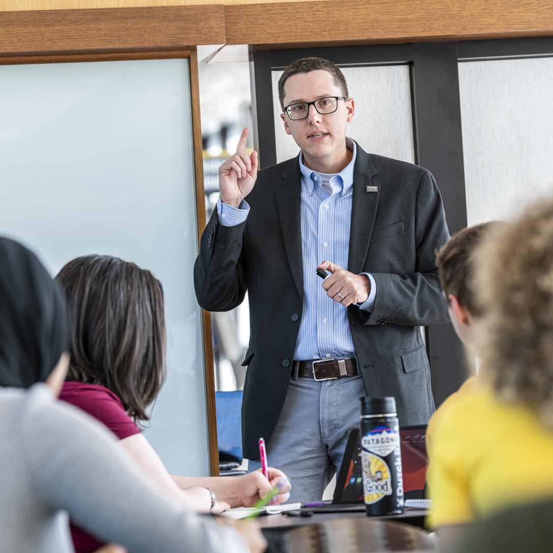 Professor lecturing.