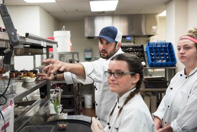 Students in kitchen