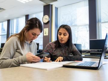 Two students tutoring