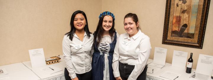 Student workers at event