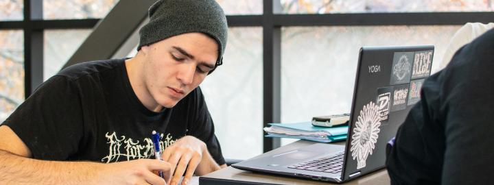 Student studying