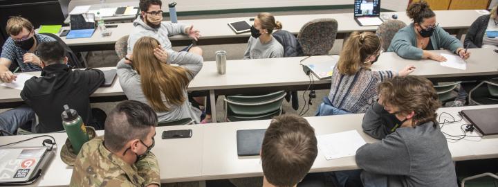 Students in a classroom setting.