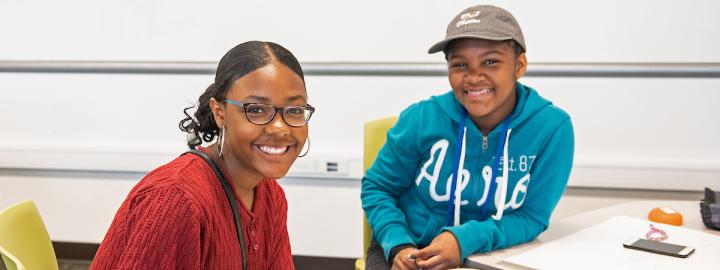 Middle school student and teacher