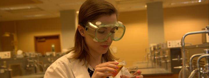 Student in lab