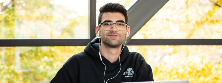 Student studying