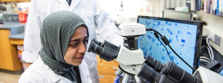 Student in lab