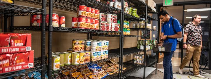 Students in the university pantry