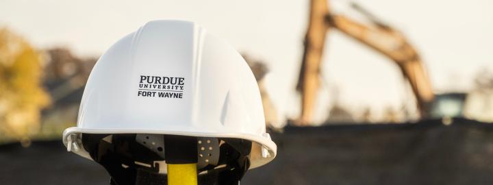 a construction helmet
