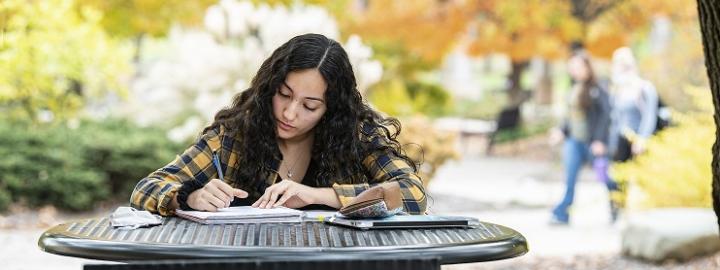 Student studying