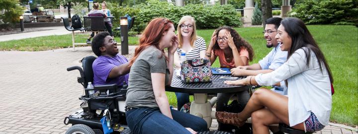 Students studying together.