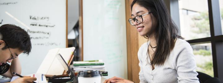 Students studying together.