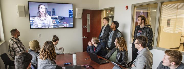 Students listening to lecture.