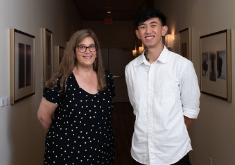 Rebecca Coffman and Johnny Min at the Bradley Art Gallery