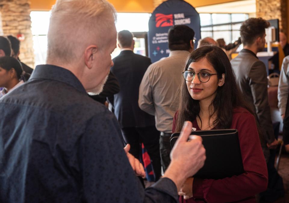 Student at career fair
