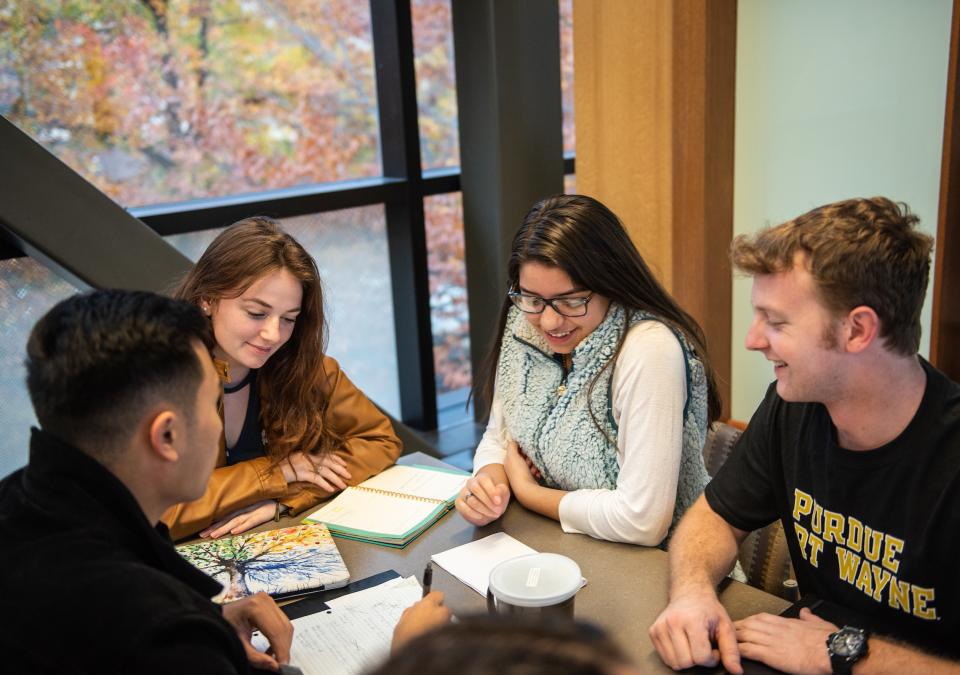 Students studying