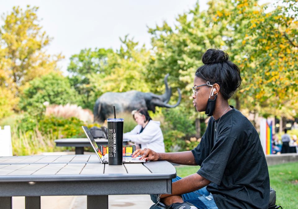 Student studying