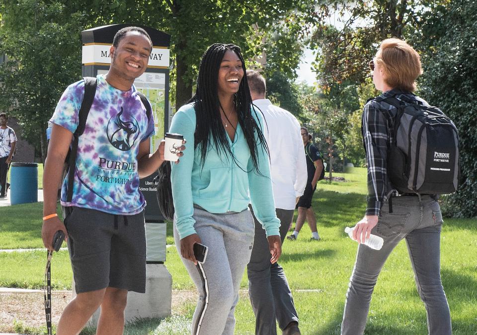 Students walking
