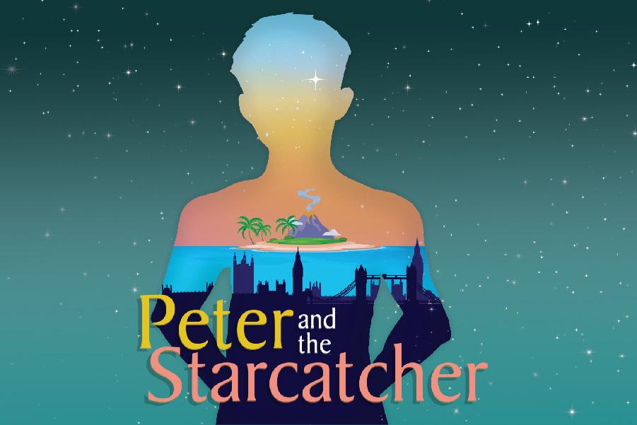 A silhouette of a boy against a starry background.