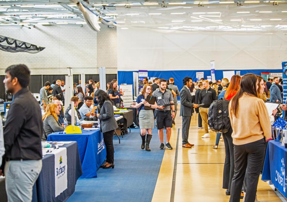 Students at career expo