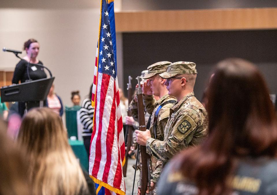 A color guard at the 2022 Serving Those Who Serve Brunch