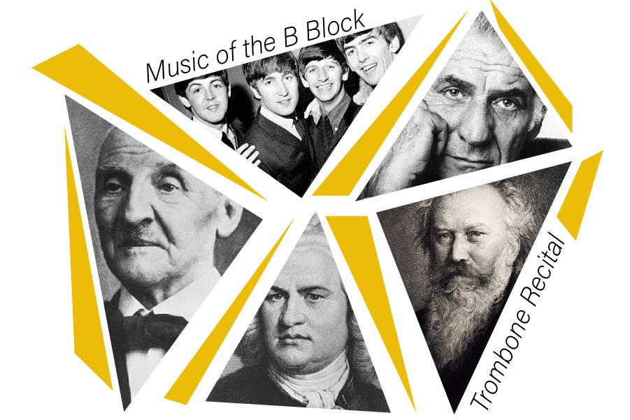 Collage including famous composers and musicians