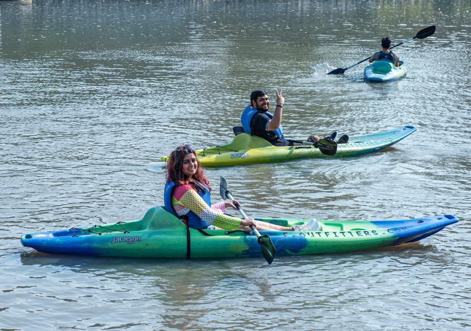 Students kayaking