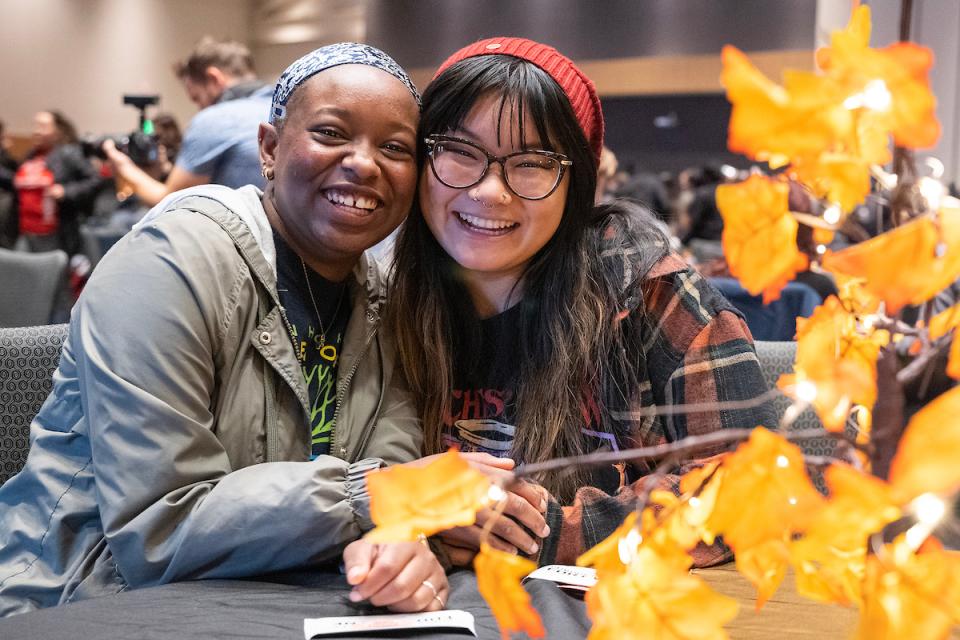 Students smile for the camera at the 2022 ThankStudentsGiving event.