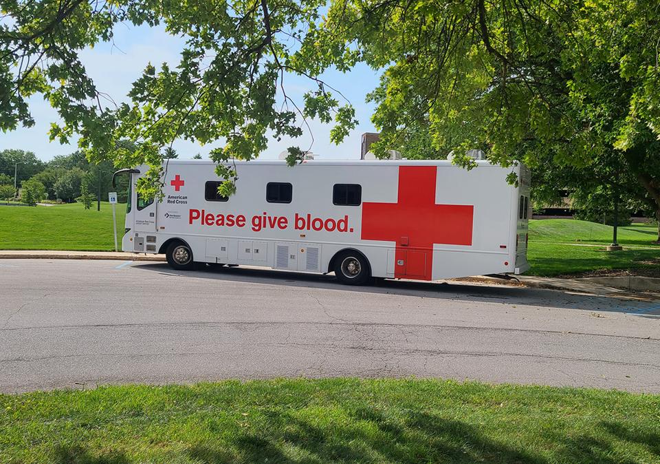 American Red Cross Blood Drive mobile unit
