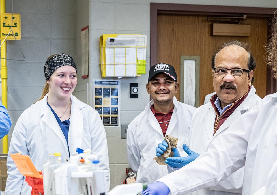 Students and professor