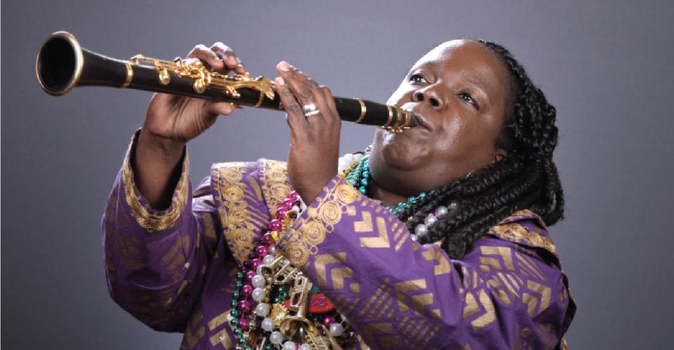 woman playing clarinet
