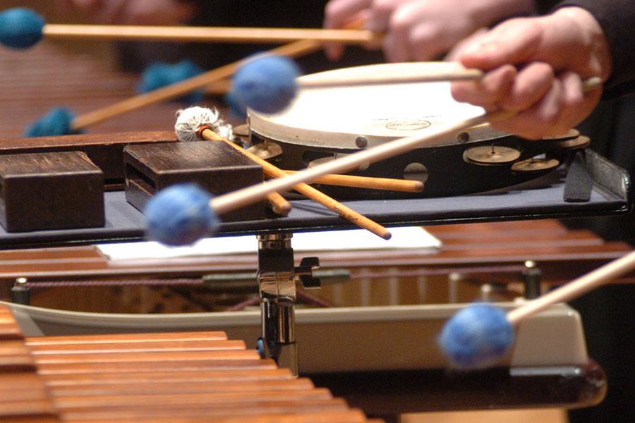 percussion mallets on marimba