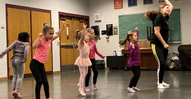 Young children dancing