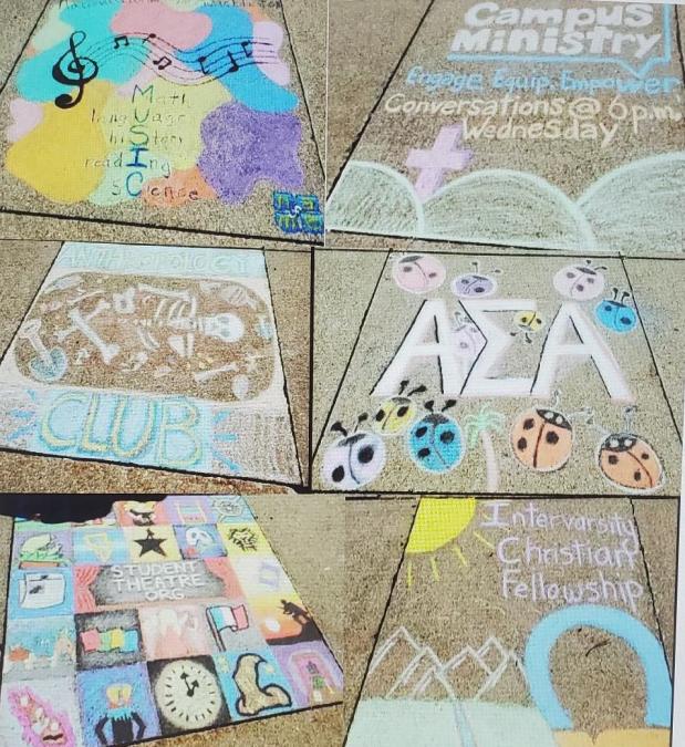 Student org sidewalk chalk