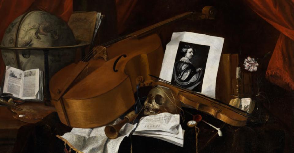 violins and sheet music