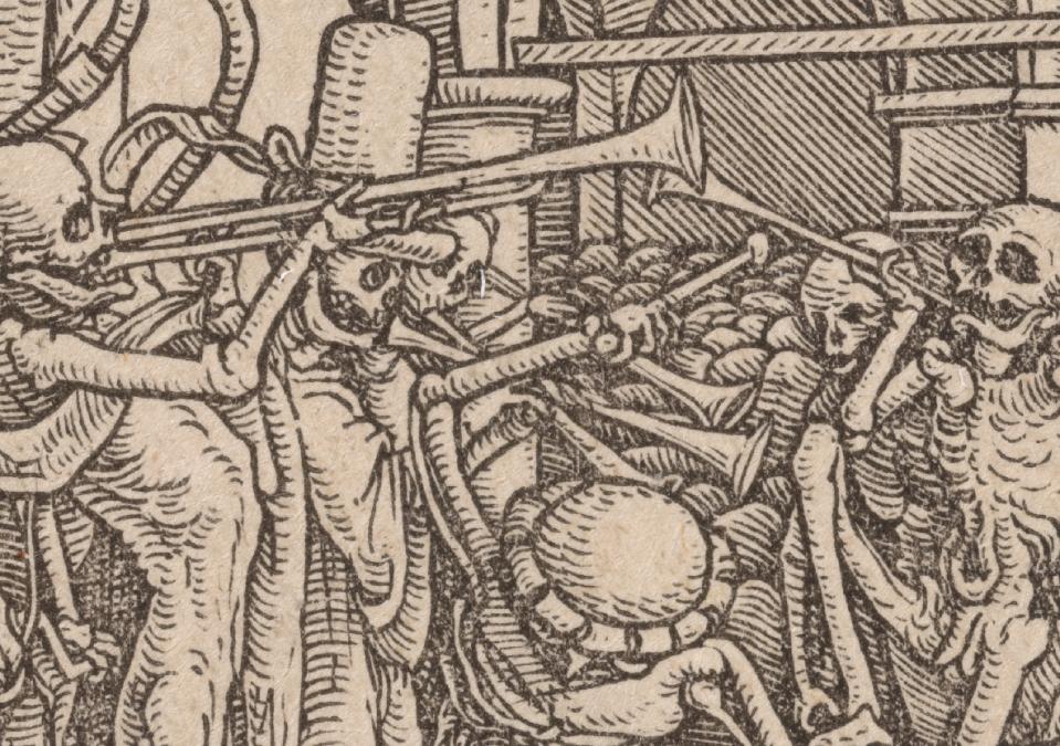 skeletons playing buggles