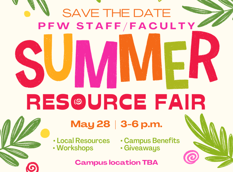 event flyer with summer colors and greenery
