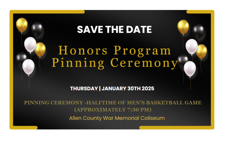 Honors Pinning Ceremony Invitation Thursday, January 30 2025